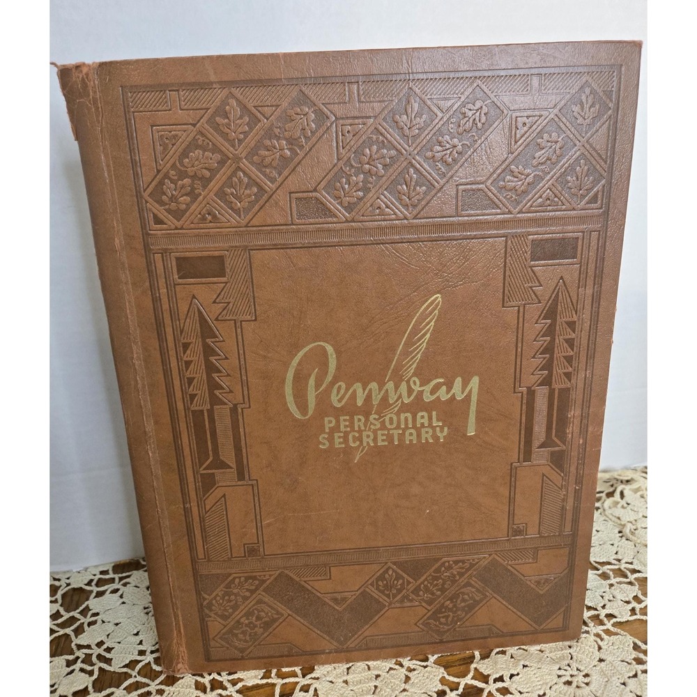 Vintage Pembay Personal Secretary Legal Pad Portfolio hardcover, etched‎ design